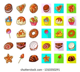 Vector design of dessert and sweet logo. Set of dessert and food vector icon for stock.