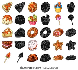 Vector design of dessert and sweet logo. Set of dessert and food vector icon for stock.