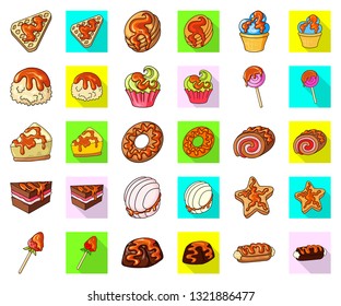 Vector design of dessert and sweet logo. Set of dessert and food vector icon for stock.