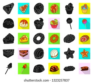 Vector design of dessert and sweet logo. Set of dessert and food vector icon for stock.