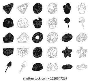 Vector design of dessert and sweet logo. Set of dessert and food vector icon for stock.