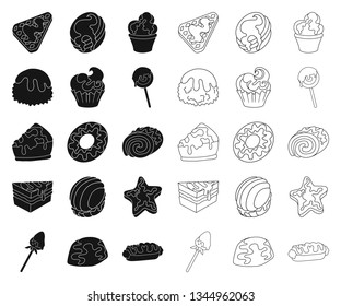 Vector design of dessert and sweet logo. Set of dessert and food vector icon for stock.