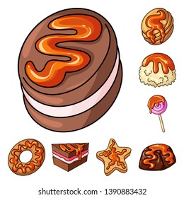 Vector design of dessert and sweet logo. Collection of dessert and food stock symbol for web.