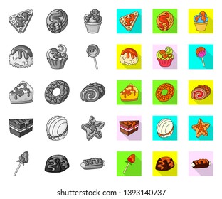 Vector design of dessert and sweet logo. Set of dessert and food vector icon for stock.