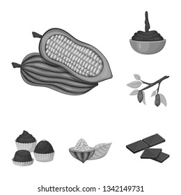 Vector design of dessert and sweetness logo. Collection of dessert and product vector icon for stock.