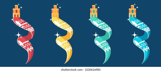 Vector design Detail: Holiday decorations for the Christmas tree