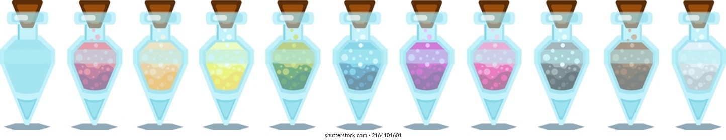 Vector design Detail: Magic bottle vector magical game potion in glass.