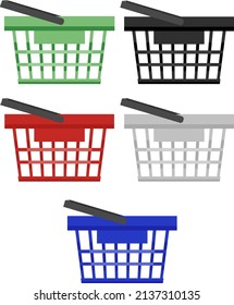 Vector design Detail: Plastic basket supermarket and store container.