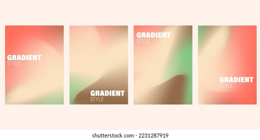 Detalle del diseño del vector: Conjunto de gradientes vectoriales en colores pastel. 
