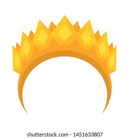 Vector design of diadem and laurel icon. Set of diadem and wreath stock symbol for web.