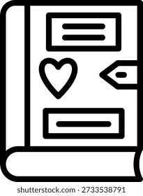 Estilo de Ícone de Diário de Design de Vetor