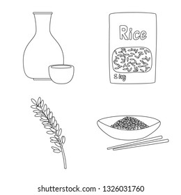 Vector design of diet and cooking icon. Set of diet and organic stock symbol for web.