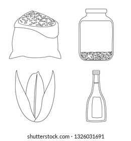 Vector design of diet and cooking logo. Set of diet and organic stock vector illustration.