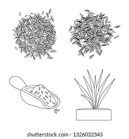 Vector design of diet and cooking sign. Collection of diet and organic stock symbol for web.