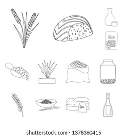 Vector design of diet and cooking symbol. Collection of diet and organic stock symbol for web.