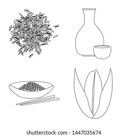 Vector design of diet and cooking symbol. Collection of diet and organic stock symbol for web.
