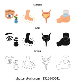 Vector design of diet and treatment  icon. Set of diet and medicine stock vector illustration.