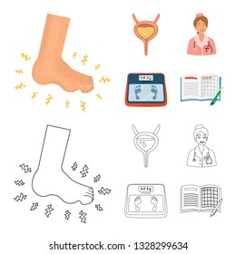 Vector design of diet and treatment  icon. Set of diet and medicine stock vector illustration.