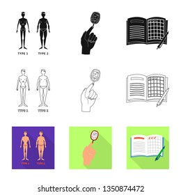 Vector design of diet and treatment  icon. Set of diet and medicine stock vector illustration.