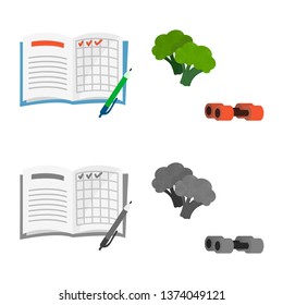 Vector design of diet and treatment  icon. Set of diet and medicine vector icon for stock.