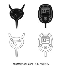 Vector design of diet and treatment  icon. Set of diet and medicine vector icon for stock.