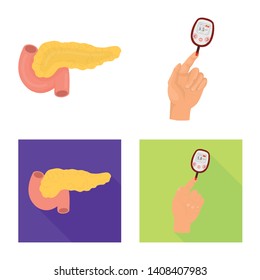 Vector design of diet and treatment  icon. Set of diet and medicine stock symbol for web.