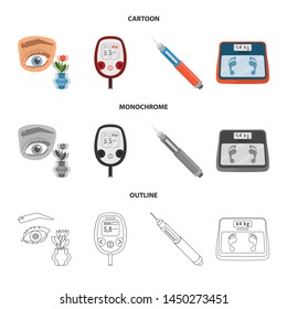 Vector design of diet and treatment icon. Collection of diet and medicine stock vector illustration.