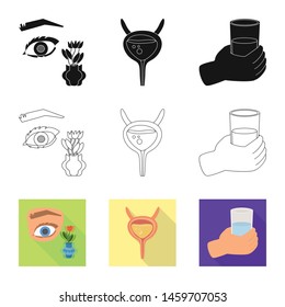 Vector design of diet and treatment icon. Set of diet and medicine stock vector illustration.