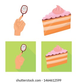 Vector design of diet and treatment icon. Collection of diet and medicine stock symbol for web.