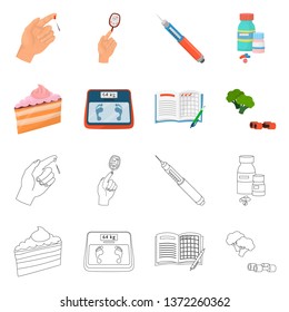 Vector design of diet and treatment  logo. Collection of diet and medicine vector icon for stock.
