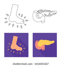 Vector design of diet and treatment  logo. Set of diet and medicine vector icon for stock.