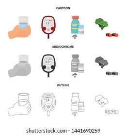 Vector design of diet and treatment logo. Set of diet and medicine vector icon for stock.