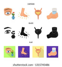 Vector design of diet and treatment  symbol. Collection of diet and medicine vector icon for stock.