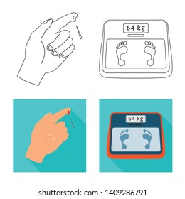 Vector design of diet and treatment  symbol. Collection of diet and medicine vector icon for stock.