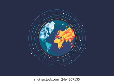 Vector design of digital global business. Vector illustration