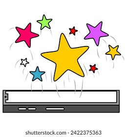 vector design of a digital image of your post on social media being liked by giving stars
