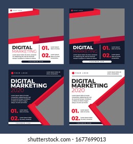 Fondo de banderín cuadrado de diseño digital de marketing de vectores