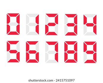 A vector design of digital numbers with various digits, suitable for use in clocks, minutes, dates, as well as business needs, and others.