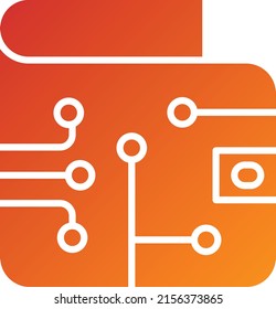 Estilo de icono de la cartera digital de diseño de vectores