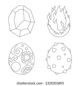 Vector design of dinosaur  and magic  symbol. Collection of dinosaur  and fantasy stock symbol for web.