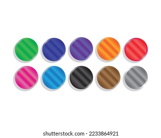 vector design of a disc shaped circle consisting of green and blue and red and light blue and orange and gray and black and brown and pink and purple