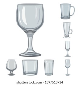 Vector design  dishes and container icon. Collection  dishes and glassware stock symbol for web.