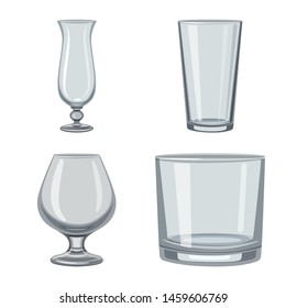 Vector design of dishes and container icon. Set of dishes and glassware vector icon for stock.