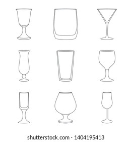 Vector design of dishes and container logo. Collection of dishes and glassware stock symbol for web.