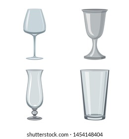 Vector design of dishes and container logo. Collection of dishes and glassware stock vector illustration.