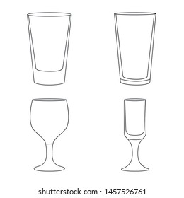 Vector design of dishes and container logo. Collection of dishes and glassware stock vector illustration.