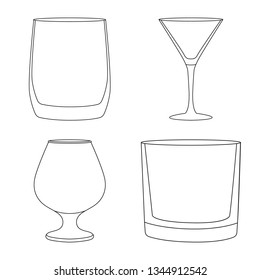Vector design of dishes and container sign. Collection of dishes and glassware stock symbol for web.