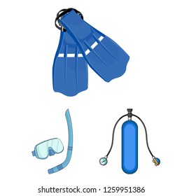 Vector design of dive and scuba symbol. Set of dive and swim stock symbol for web.