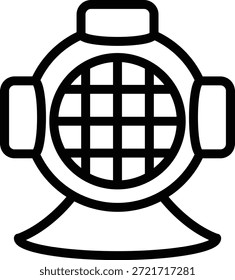 Estilo de ícone do capacete de mergulho do design do vetor