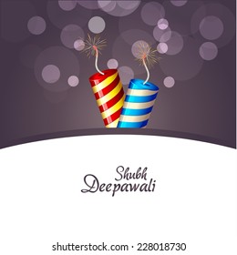 Vector Design of diwali with crackers 